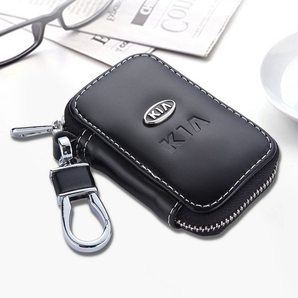 Negro Llave Del Coche Caso De Cuero De La PU Protector Bolsa Logotipo Cremallera Titular Para Honda BMW Audi Nissan Jaguar VW Mercedes-Benz Land Rover Ford Opel KIA