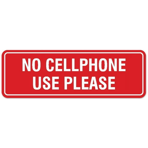 Signs ByLITA Standard No Cellphone Use Please Sign - Easy Installation | Durable Wall or Door Sign (Red) - Large