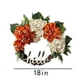 thumbnail image 2 of SuChun Party Photo Booth Props Front Door Wreath Fall Wreath Fall Wreath Orange Red Hydrangea Wreath Handmade Wreath Wreath Farmhouse Wreath（18in） White, 2 of 3