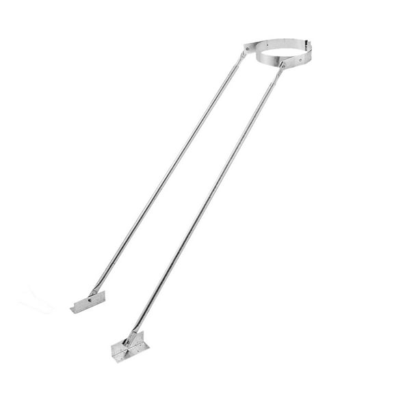 DuraPlus 8 Inch Extended Roof Bracket Chimney Stove Pipe Support for Stability, with Mounting Brackets and Adjustable Legs, Silver 8" Galvanized Steel 1