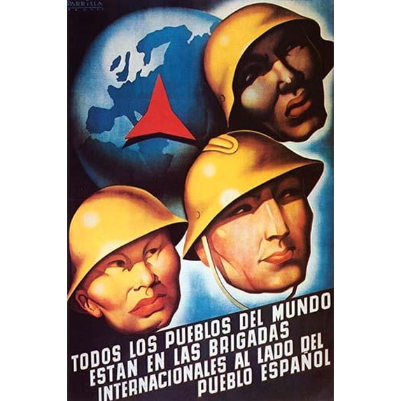 All the People of the World are United With Spain-Fine Art Canvas Print (20" x 30")