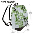thumbnail image 2 of Adobk Watercolor Green Leaves Print Leather Backpack Vintage Laptop Bookbag for Women Men,Faux Leather Backpack Purse Bookbag Weekend Travel Daypack, 2 of 4