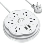Poweradd 300 Joule 5 Outlet Surge Protector Dual USB Ports Power Strip With One Type-C Output + 3.3ft Power Cord, 1625W