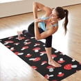thumbnail image 6 of Red Mushroom Polka Dot Black Pattern Hot Yoga Mat Towel Non Slip for Hot Yoga - Quick-Drying Yoga Mat Cover with 4 Corner Pockets with Travel Bag - Hot Yoga Towel Non Slip 70"x26", 6 of 6
