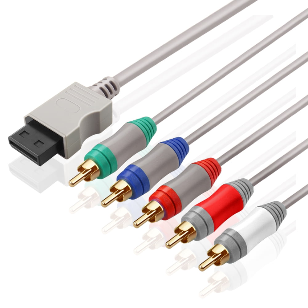 Wii / Wii U Component Cable 5 RCA Video & RCA Stereo Audio AV Cord