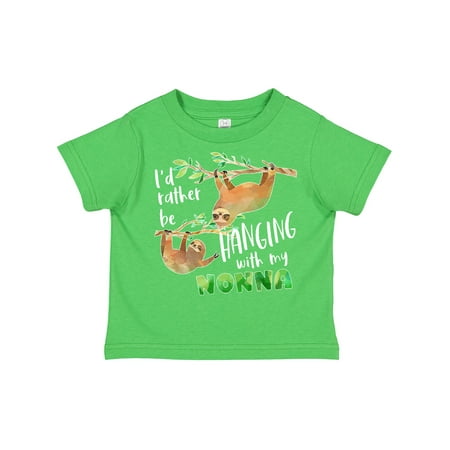 

Inktastic I d Rather Be Hanging with My Nonna- Cute Sloths Gift Toddler Boy or Toddler Girl T-Shirt