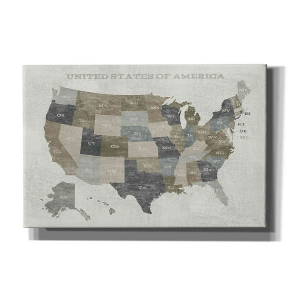 Epic Graffiti 'Slate US Map' by Sue Schlabach, Canvas Wall Art, 60"x40"