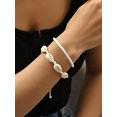 thumbnail image 2 of EOEMY 2Pcs Shell Decor Bracelet Women Bracelet Stackable Bracelet Crafted Jewelry-Default, 2 of 5