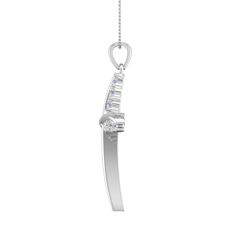 3/4 Carat Total Weight Diamond Cross Pendant In 14K White Gold - Ultra Premium Collection With 16" Chain