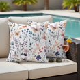 thumbnail image 5 of Spring Floral Pillow Covers 2 Pack Watercolor Flowers Fantasy Butterfly Farmhouse Pillowcase Waterproof Outdoor Throw Pillow Cover for Patio Garden Square Cushion 18”x18”, 5 of 9