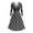 Dark Gray, variant on Women's Vintage Polka Dot Dress 3/4 Sleeve V-Neck A-Line Swing Dress for Party and Casual Wear