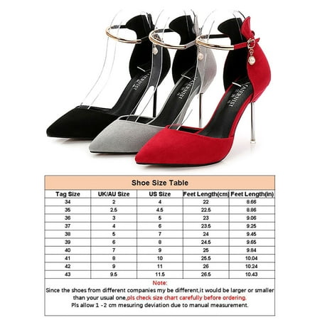 

UKAP Womens Sexy Ankle Strap Pumps Sandals Party Club Thin Heels Shoes Pointed Toe