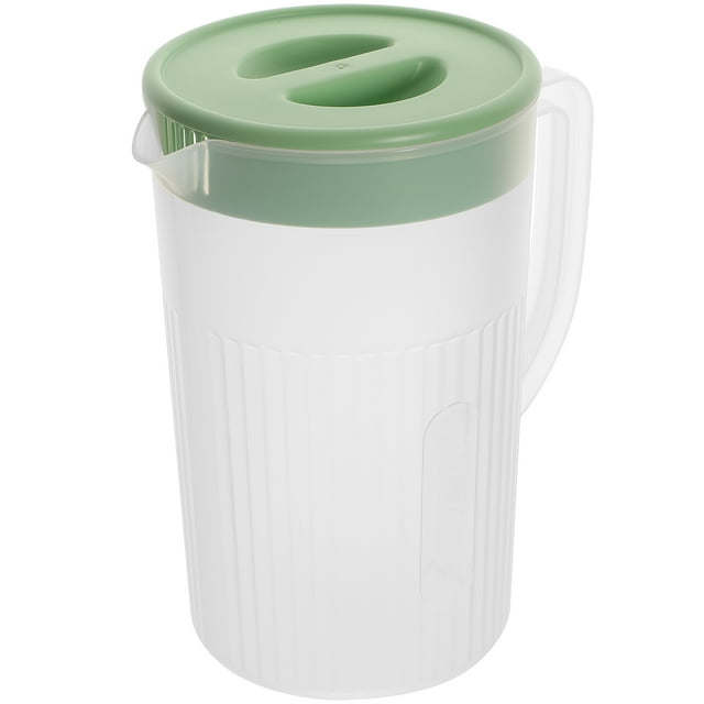 1Pcs Water Pitcher for Juice Container Square Green Transparent PP with Easy Cleaning and Lid