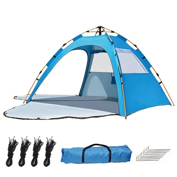 BN-LINK Pop up Beach Tent, 2-3 Person Beach Tent Sun Shelter, Breathable Mesh Window,UPF 50 UV Protection,Portable Lightweight Beach Shade for Outdoor Camping, Fishing, Family Picnics,Blue