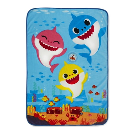 UPC: 0723393128785 | Baby Shark Soft Coral Plush Musical Toddler Blanket for Boys and Girls