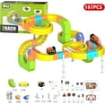 thumbnail image 7 of Clickrail Electric Train Set Flexible Race Track, Electric Train with Magnetic Tracks, Building Blocks with 360° Loops/Bridges, Gravity-Defying 3d Embedded Layouts & Motorized Car for Kids (167PCS), 7 of 7