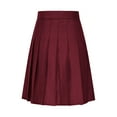 thumbnail image 3 of Pleated Skirts for Women, Skorts High Waisted A-Line Midi Skirts Solid Color Knee Length Skirt Plus Size Maxi Skirt Wine XS, 3 of 9