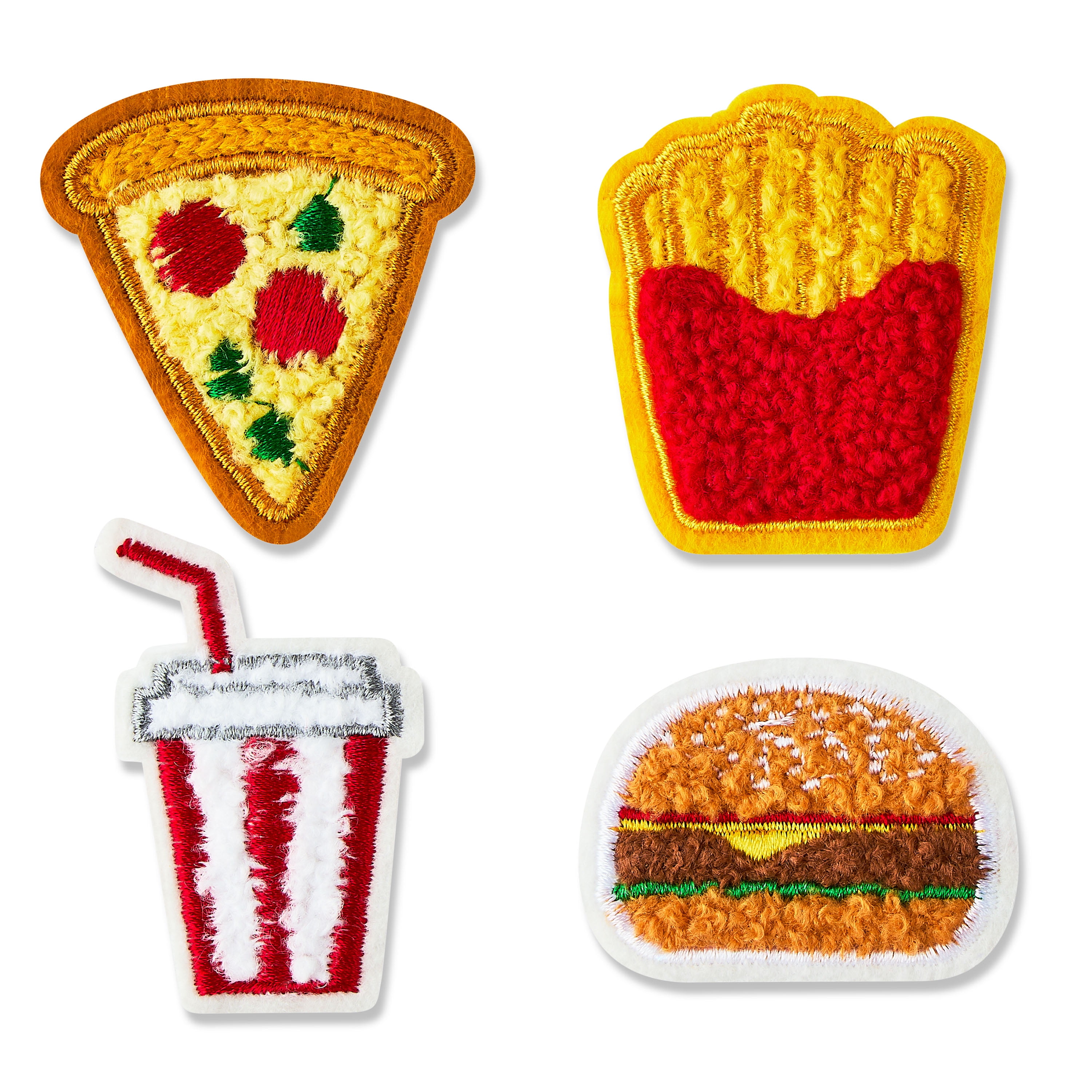 Pen+Gear Chenille Patch Stickers, 4 Count, Food, For Backpacks, Lunch Kits and Students