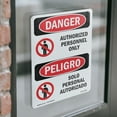 thumbnail image 4 of Authorized Personnel Only Bilingual OSHA Danger Vinyl Decal Label 7 Inch x 5 Inch - 10 Pack, 4 of 6