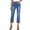 Blue, variant on Vivianyo HD Women's High Waist Cropped Straight Leg Jeans, Casual Stretch Denim Capri Pants with Pockets, Women's Black, Sizes S-3XL