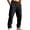Black, variant on Men's Straight Fit Cargo Pants Full Elastic Waist Adjustable Drawstring Side Flap & Back Patch Pockets Soft Woven Casual Everyday Pants