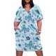 thumbnail image 1 of Blue Watercolor Loose Pocket Dress dresses for womens women clothes, 1 of 7