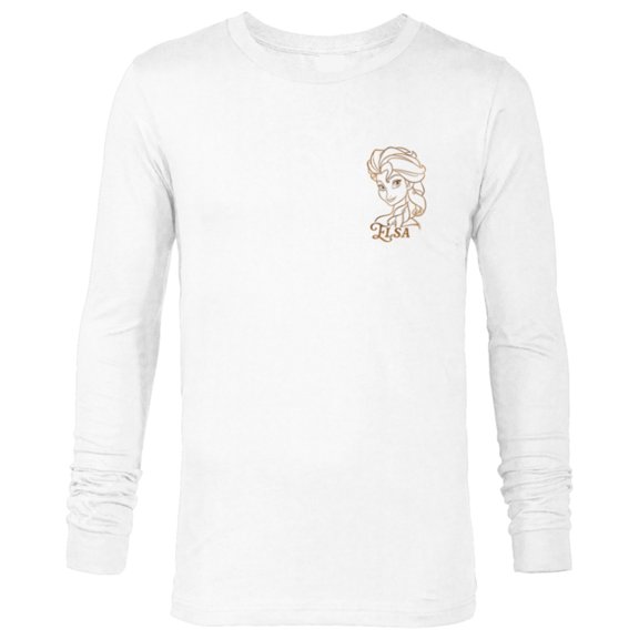Disney Princess Celebration Minimalist Elsa Corner Art - Long Sleeve T-Shirt for Men - Customized-White