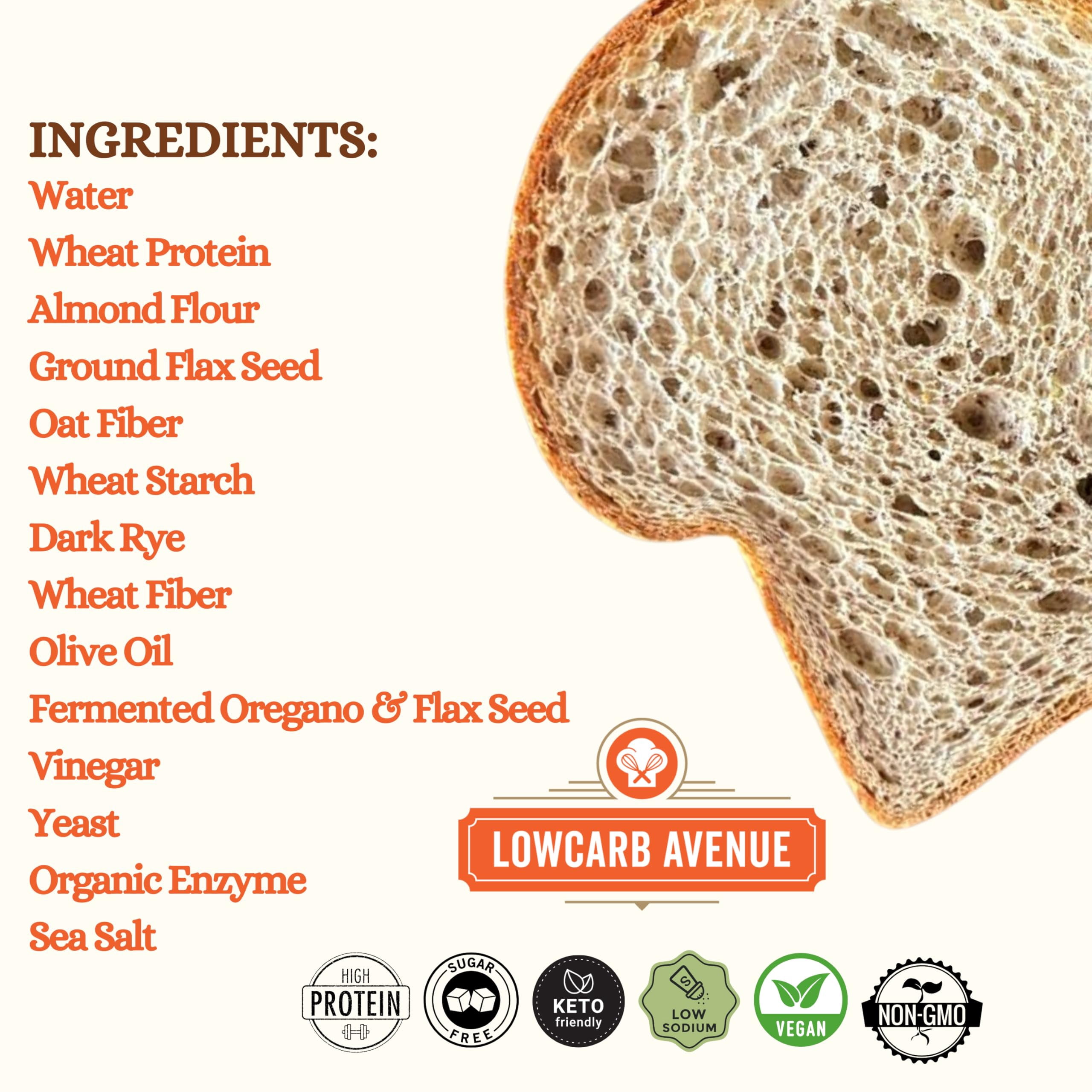 Dr. B's Wilbur Five Flour Multigrain Bread | 1g Net Carbs & 7g Protein | Low Calorie, Vegan, Sugar Free | Fresh, Sliced, Keto & Low Carb Bread Loaf (3 Pack (16 oz), Plain)