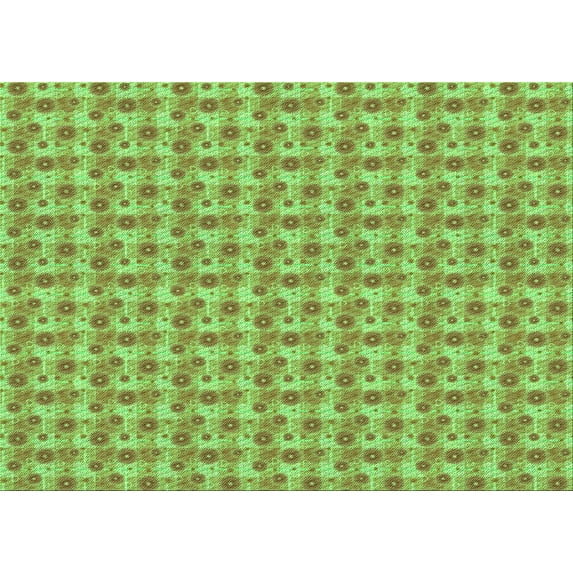 Ahgly Company Indoor Rectangle Patterned Olive Green Area Rugs, 7' x 9'