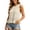 Beige, variant on Womens Knit Vests Cropped Sleeveless Sweater Ruffle Hem Hollow Crochet Casual Summer Tops Beige L