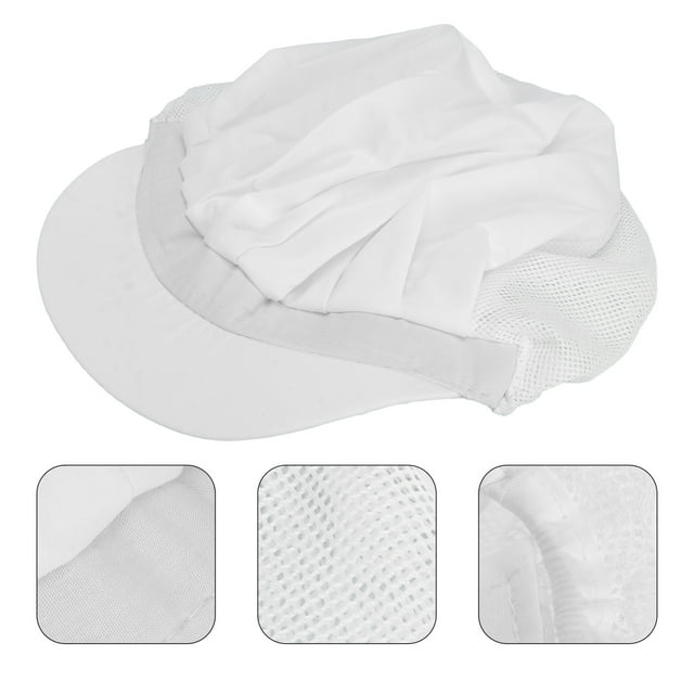 OULII 1Pack Comfortable Kitchen Chef Hat for Restaurants Cotton White Work Cap