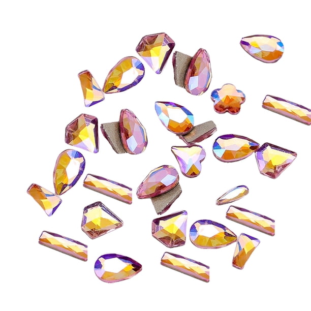 Vogacara 50 Piezas de Cristal Brillo 3D Rosa