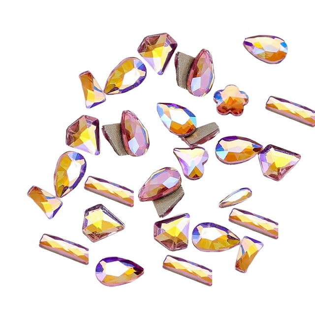 Vogacara 50 Piezas de Cristal Brillo 3D Rosa