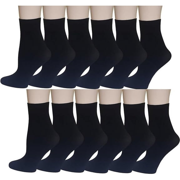 Sumona 12 Pairs Pack Women Opaque Stretchy Spandex Ankle High Trouser Socks