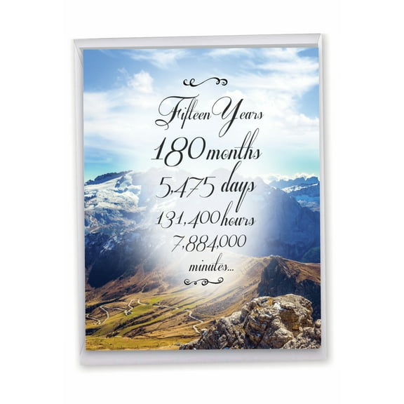 1 Large Recovery Sobriety Greeting Card (8.5 x 11 Inch) - Time Count Milestones 15 J9436AAG-US