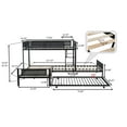 Metal Bunk Bed for 3, HSUNNS LShaped Triple Twin Over Twin Bunk Bed with Trundle Bed Space