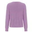 thumbnail image 5 of Gibobby Sueter para mujer invierno punto Suéter De Manga Larga De Punto Con Cuello En V De Color Sólido De Otoño E Invierno Para Mujer(Morado,CH), 5 of 5