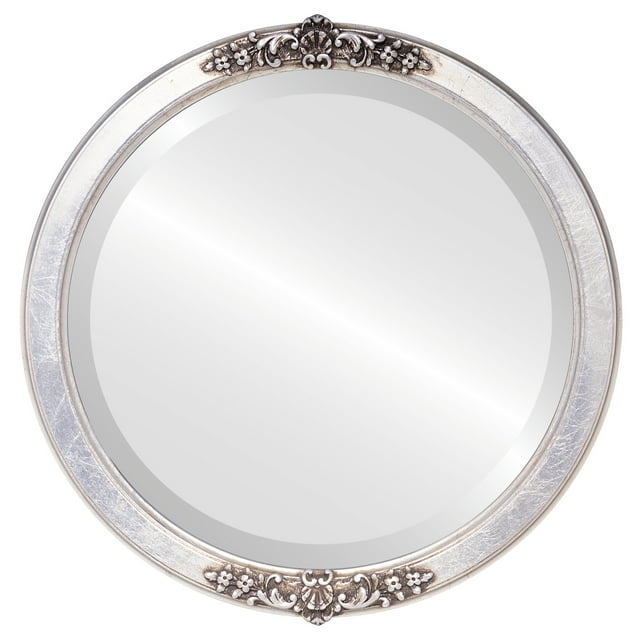 Miroir Encadré Athena - Feuille d'Argent avec Brun Antique