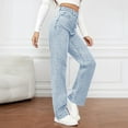 thumbnail image 5 of Women's High Waist Relaxed Fit Wide Leg Jeans Comfortable Stretch Denim Pants for Everyday Casual Wear, 5 of 6