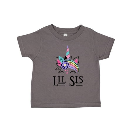

Inktastic Little Sister Unicorn Lil Sis Outfit Gift Toddler Toddler Girl T-Shirt