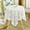 🔥 White_New#1295, variant on Tablecloth Square 35.4x35.4 in Polyester Linen Style Decorative Fringe | Washable Table Cover for Dining, Wedding, Patio, Party | 1 Pack | Durable, Wrinkle Resistant