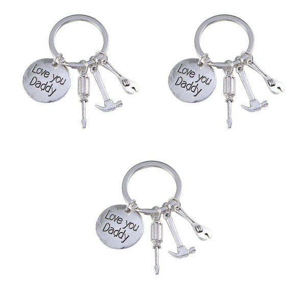 3pcs Love You Daddy Keychain Best Gifts from Daughter or Son Father's Day