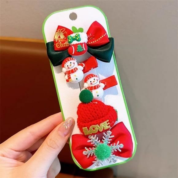 Preciosas pinzas para el pelo navideñas, pinzas para el pelo de bebé, lazos de árbol de Navidad, pinzas para el pelo para niños, pasadores de pelo coloridos, accesorios para el pelo navideños para niñ