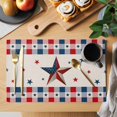 thumbnail image 2 of Independence Day Placemats Set of 1, USA Flag Star Blue and Red Plaid Non-Slip Place Mats Washable Table Mats for Kitchen Dining Table Decorations Indoor/Outdoor, 2 of 9