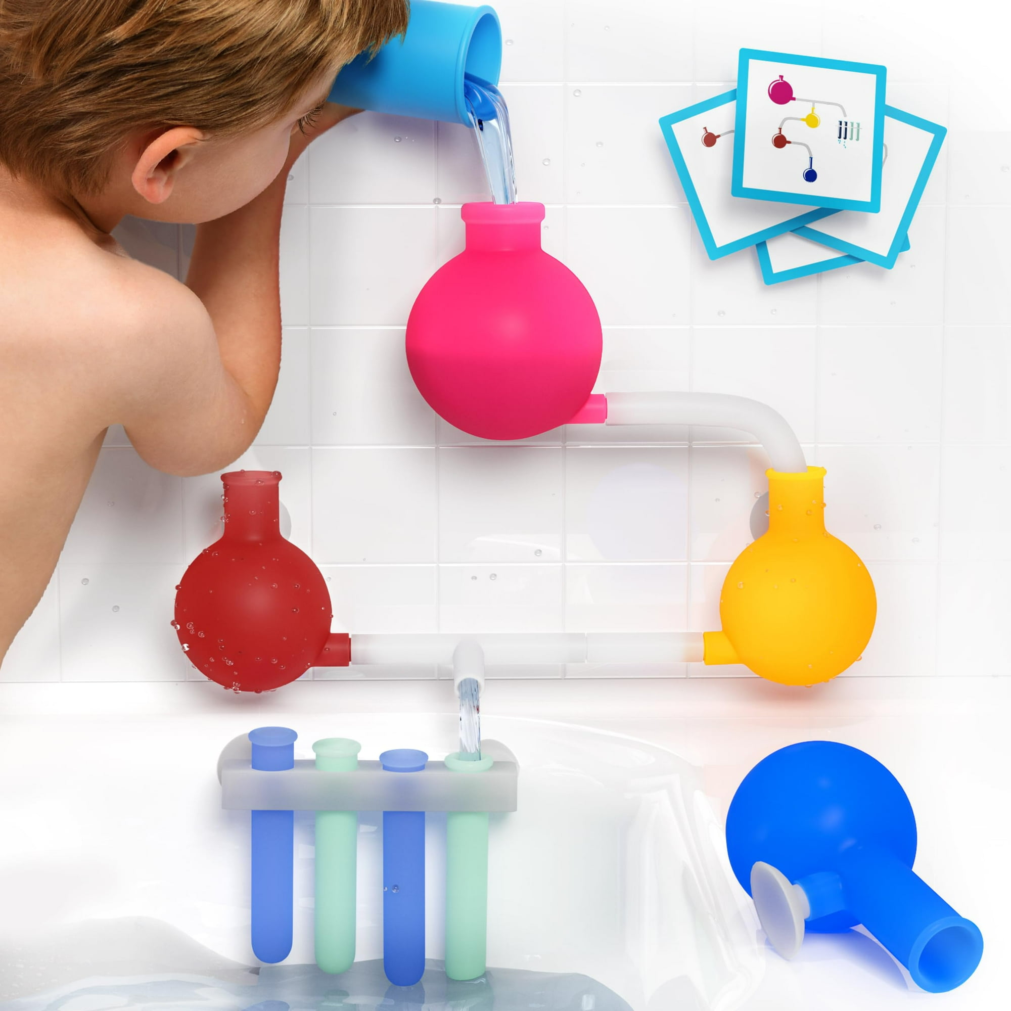 Aqualab Bath Toys for Kids Ages 4 8 Science Themed Wall Suction Silicone Bath Toy a Includes Beaker Flasks and Test Tubes Walmart