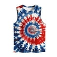thumbnail image 4 of Frostluinai Red White Blue Women's Tanks Sleeveless Independence Day Shirts Crew Neck Tie Dye Graphic Tanks Plus Size Holiday Tanks, 4 of 5