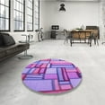thumbnail image 3 of Ahgly Company Indoor Square Patterned Dark Orchid Purple Area Rugs, 8' Square, 3 of 6