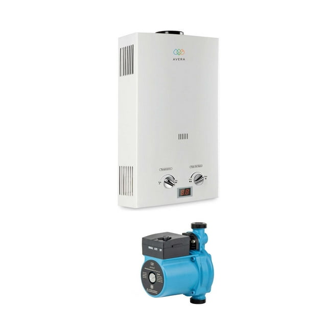 Combo Calentador de Agua Instantáneo Para 1 Regadera, 1 Lavabo Y Presurizador de Agua 35 1/4 HP AVERA C8LPR35L