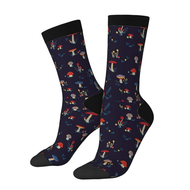 Balery Mushrooms3 Calcetas Largas con Estampado para Hombre y Mujer – Suaves y Transpirables, Talla Única (US 5-11)
