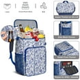thumbnail image 3 of Romantic Floral Design Insulated Backpack Cooler - 20L High Capacity, Multiple Pockets for Organization, 3 of 6
